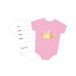 Zaproszenia z kopertą "Little girl" różowe 6 szt