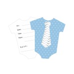 Zaproszenia z kopertą "Little boy" niebieskie 6 szt