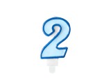 Świeczka Urodzinowa Cyfra 2 Niebieska