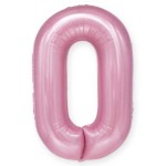 Balon Cyfra "0" Różowy 100 cm