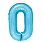 Balon Cyfra "0" Niebieski 100 cm