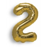 Balon Cyfra "2" Złota 100 cm  