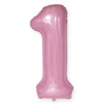 Balon Cyfra "1" Różowy 100 cm