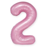 Balon Cyfra "2" Różowy 100 cm