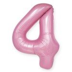 Balon Cyfra "4" Różowy 100 cm