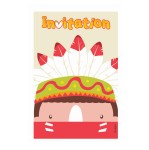 Zaproszenia z kopertami Indianin 6szt