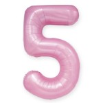 Balon Cyfra "5" Różowy 100 cm 