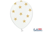 Balon Gwiazdki złote Pastel White 14 cali - 35 cm