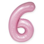 Balon Cyfra "6" Różowy 100 cm