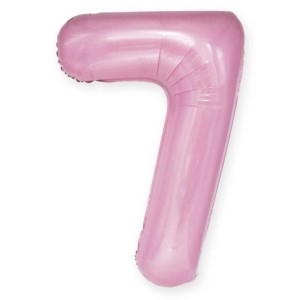 Balon Cyfra "7" Różowy 100 cm