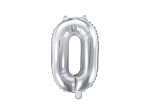 Balon Cyfra Srebrna"0" 35 cm