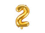 Balon Cyfra Złota "2" 35 cm