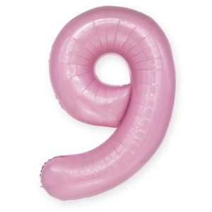 Balon Cyfra "9" Różowy 100 cm