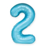 Balon Cyfra "2" Niebieski 100 cm