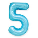 Balon Cyfra "5" Niebieski 100 cm