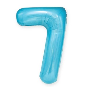 Balon Cyfra "7" Niebieski 100 cm