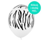 Balon Paski Zebry Pastel Pure White 14 cali - 35 cm