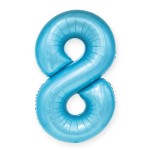 Balon Cyfra "8" Niebieski 100 cm