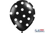 Balon w Białe Grochy Pastel Black 14 cali - 35 cm