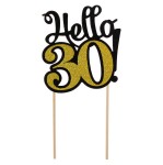 Topper na tort Hello 30!