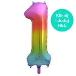Balon Cyfra "1" Tęczowa ok 100 cm