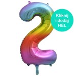 Balon Cyfra "2" Tęczowa ok 100 cm