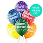 Balon Happy Birthday cristal mix 1 szt.