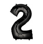 Balon Cyfra "2" Czarny 100 cm 
