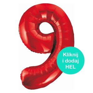 Balon Cyfra "9" Czerwona ok 100 cm