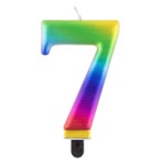 Świeczka Urodzinowa Cyfra 7 Tęczowa