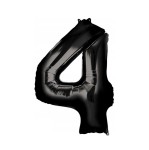 Balon Cyfra "4" Czarny 100 cm 