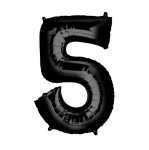Balon Cyfra "5" Czarny 100 cm