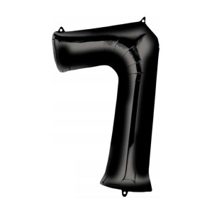 Balon Cyfra "7" Czarny 100 cm 