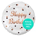 Balon foliowy Happy Birthday biały 18cali - 45cm