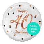Balon foliowy 40 Happy Birthday biały 18cali - 45cm