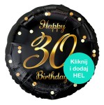 Balon foliowy 30 Happy Birthday czarny 18cali - 45cm