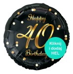 Balon foliowy 40 Happy Birthday czarny 18cali - 45cm