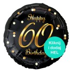 Balon foliowy 60 Happy Birthday czarny 18cali - 45cm