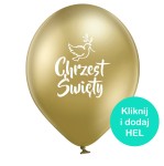 Balon Chrzest Św. Złoty Chrom 14 cali - 35 cm