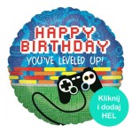 Balon H-Birthday "You've leveled UP!" okrągły 18 cali - 45 cm