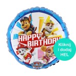 Balon Psi Patrol Happy Birthday okrągły 18-cali - 45 cm