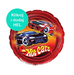 Balon Hot Cars okrągły 18 cali - 45 cm 