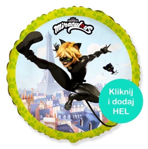 Balon Czarny Kot okrągły 18cali - 45cm 