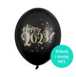Balon "Happy 2023!" Pastel Black 14 cali - 35 cm