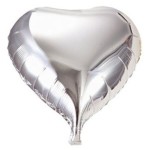 Balon Serce Duże Srebrne 30" - 75 cm
