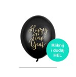 Balon "Happy New Year" Pastel Black 14 cali - 35 cm