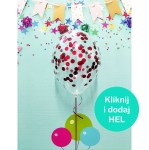 Balon Transparentny z Konfetti Czerwonym koła 1 szt. 