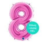 Balon Cyfra "8" Fuksja Ciemny Róż 66 cm 