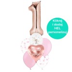 Balonowy Bukiet Na Roczek Rose Gold Personalizowany 