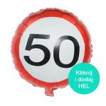 Balon Ograniczenie Prędkości 50 okrągły 45 cm  